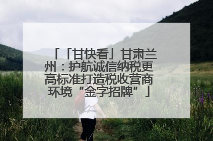 「甘快看」甘肃兰州：护航诚信纳税更高标准打造税收营商环境“金字招牌”
