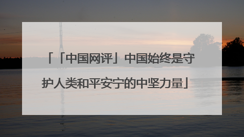 「中国网评」中国始终是守护人类和平安宁的中坚力量