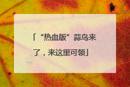 “热血版”蒜鸟来了，来这里可领