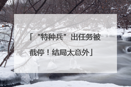 “特种兵”出任务被截停！结局太意外