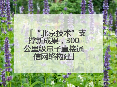 “北京技术”支撑新成果，300公里级量子直接通信网络构建