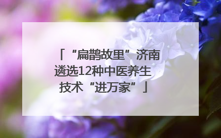 “扁鹊故里”济南遴选12种中医养生技术“进万家”