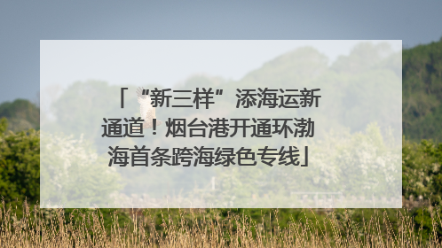“新三样”添海运新通道！烟台港开通环渤海首条跨海绿色专线