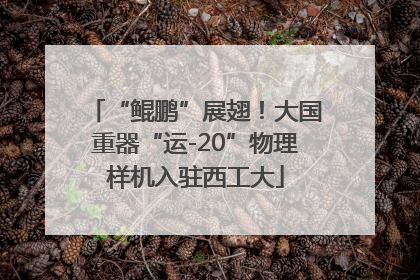 “鲲鹏”展翅！大国重器“运-20”物理样机入驻西工大