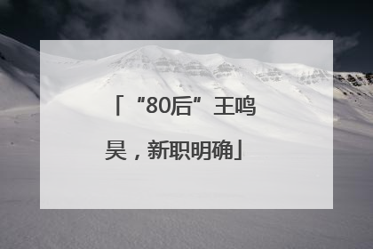 “80后”王鸣昊，新职明确