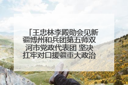 王忠林李殿勋会见新疆博州和兵团第五师双河市党政代表团 坚决扛牢对口援疆重大政治责任 推动双方实现优势互补务实合作
