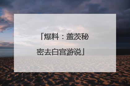 爆料：盖茨秘密去白宫游说