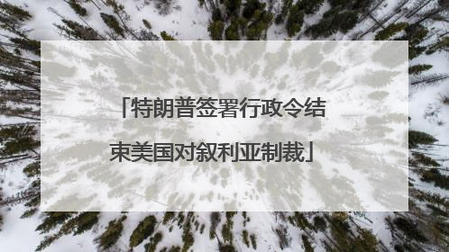 特朗普签署行政令结束美国对叙利亚制裁
