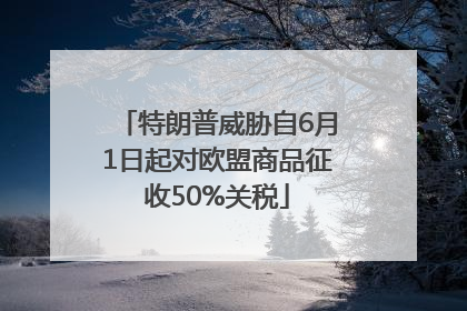 特朗普威胁自6月1日起对欧盟商品征收50%关税
