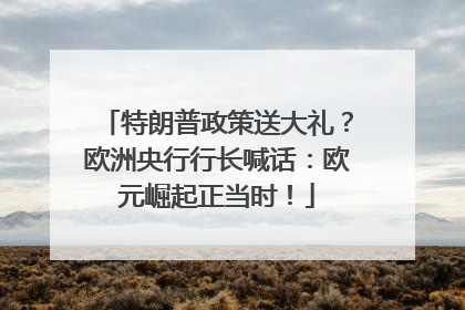 特朗普政策送大礼？欧洲央行行长喊话：欧元崛起正当时！