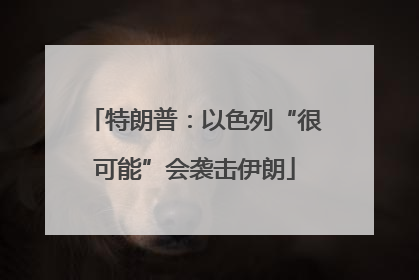 特朗普：以色列“很可能”会袭击伊朗