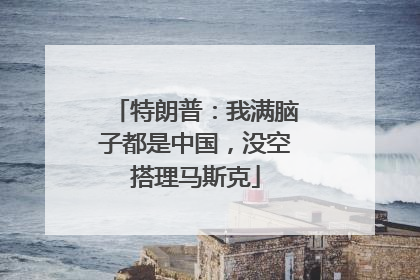 特朗普：我满脑子都是中国，没空搭理马斯克