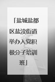 盐城盐都区盐渎街道举办入党积极分子培训班