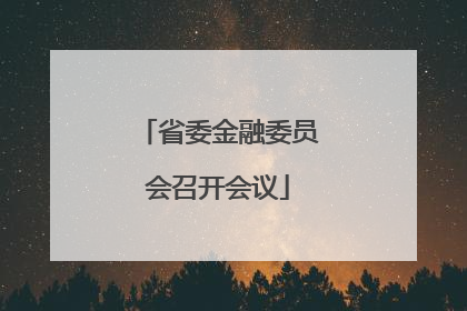 省委金融委员会召开会议