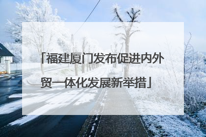 福建厦门发布促进内外贸一体化发展新举措
