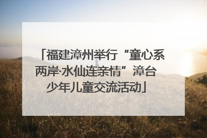 福建漳州举行“童心系两岸·水仙连亲情”漳台少年儿童交流活动