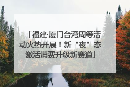 福建·厦门台湾周等活动火热开展！新“夜”态激活消费升级新赛道