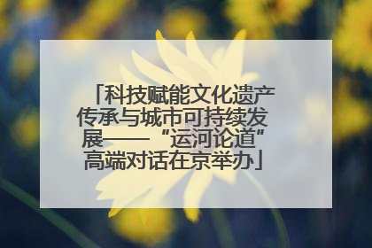 科技赋能文化遗产传承与城市可持续发展——“运河论道”高端对话在京举办
