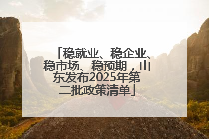稳就业、稳企业、稳市场、稳预期，山东发布2025年第二批政策清单