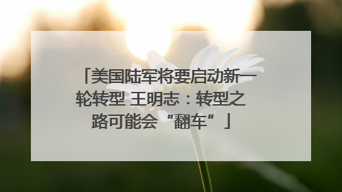 美国陆军将要启动新一轮转型 王明志：转型之路可能会“翻车”