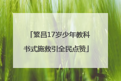 繁昌17岁少年教科书式施救引全民点赞