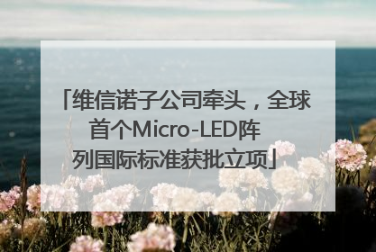 维信诺子公司牵头，全球首个Micro-LED阵列国际标准获批立项