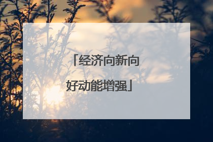 经济向新向好动能增强