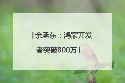 余承东：鸿蒙开发者突破800万