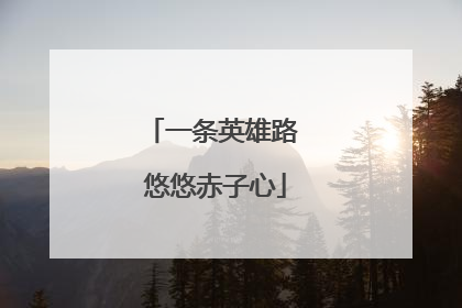 一条英雄路 悠悠赤子心