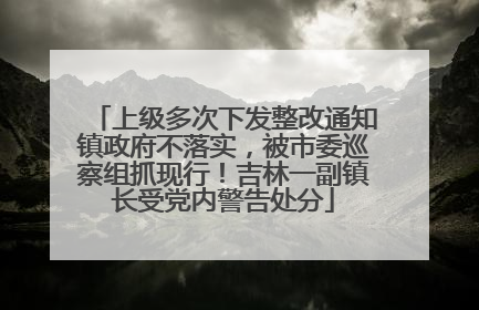 上级多次下发整改通知镇政府不落实，被市委巡察组抓现行！吉林一副镇长受党内警告处分