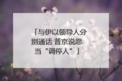 与伊以领导人分别通话 普京说愿当“调停人”