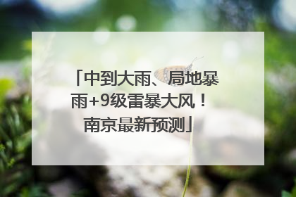 中到大雨、局地暴雨+9级雷暴大风！南京最新预测