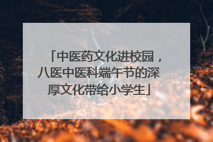 中医药文化进校园，八医中医科端午节的深厚文化带给小学生