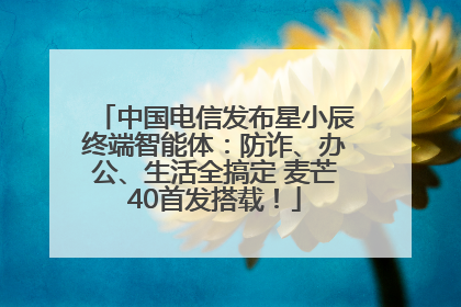 中国电信发布星小辰终端智能体：防诈、办公、生活全搞定 麦芒40首发搭载！