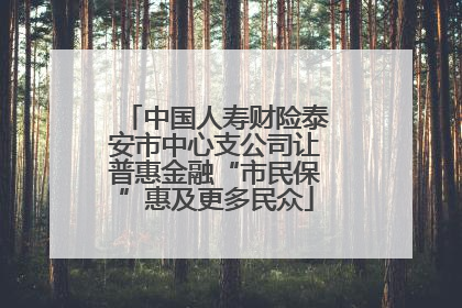 中国人寿财险泰安市中心支公司让普惠金融“市民保”惠及更多民众
