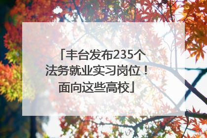 丰台发布235个法务就业实习岗位！面向这些高校