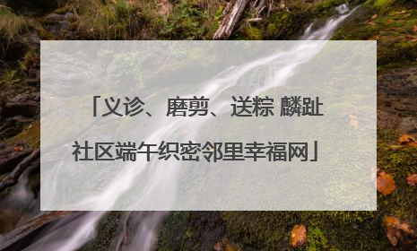 义诊、磨剪、送粽 麟趾社区端午织密邻里幸福网