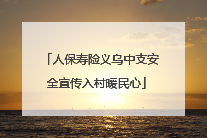 人保寿险义乌中支安全宣传入村暖民心