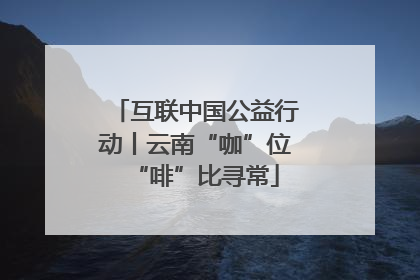 互联中国公益行动丨云南“咖”位“啡”比寻常