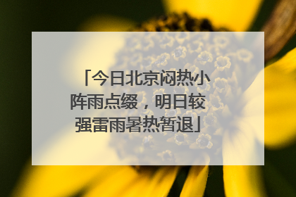 今日北京闷热小阵雨点缀，明日较强雷雨暑热暂退