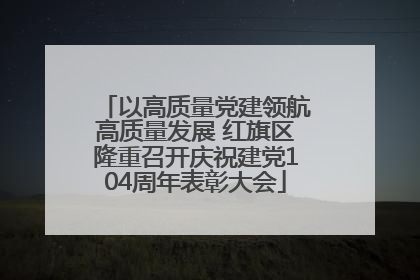 以高质量党建领航高质量发展 红旗区隆重召开庆祝建党104周年表彰大会