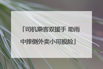 司机乘客双援手 助雨中摔倒外卖小哥脱险