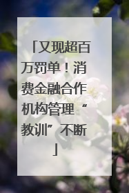 又现超百万罚单！消费金融合作机构管理“教训”不断