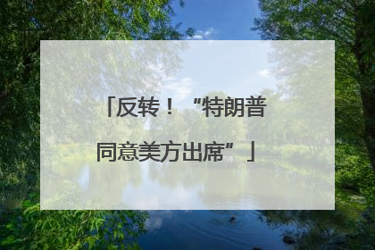 反转！“特朗普同意美方出席”