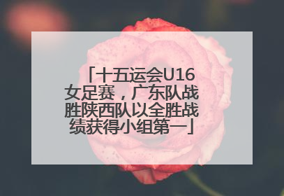 十五运会U16女足赛，广东队战胜陕西队以全胜战绩获得小组第一