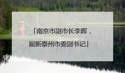 南京市副市长李晖，履新泰州市委副书记