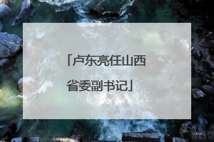 卢东亮任山西省委副书记