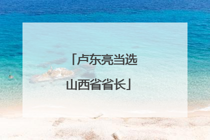 卢东亮当选山西省省长