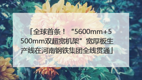 全球首条！“5600mm+5500mm双超宽机架”宽厚板生产线在河南钢铁集团全线贯通