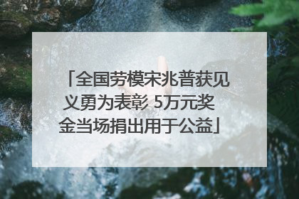 全国劳模宋兆普获见义勇为表彰 5万元奖金当场捐出用于公益